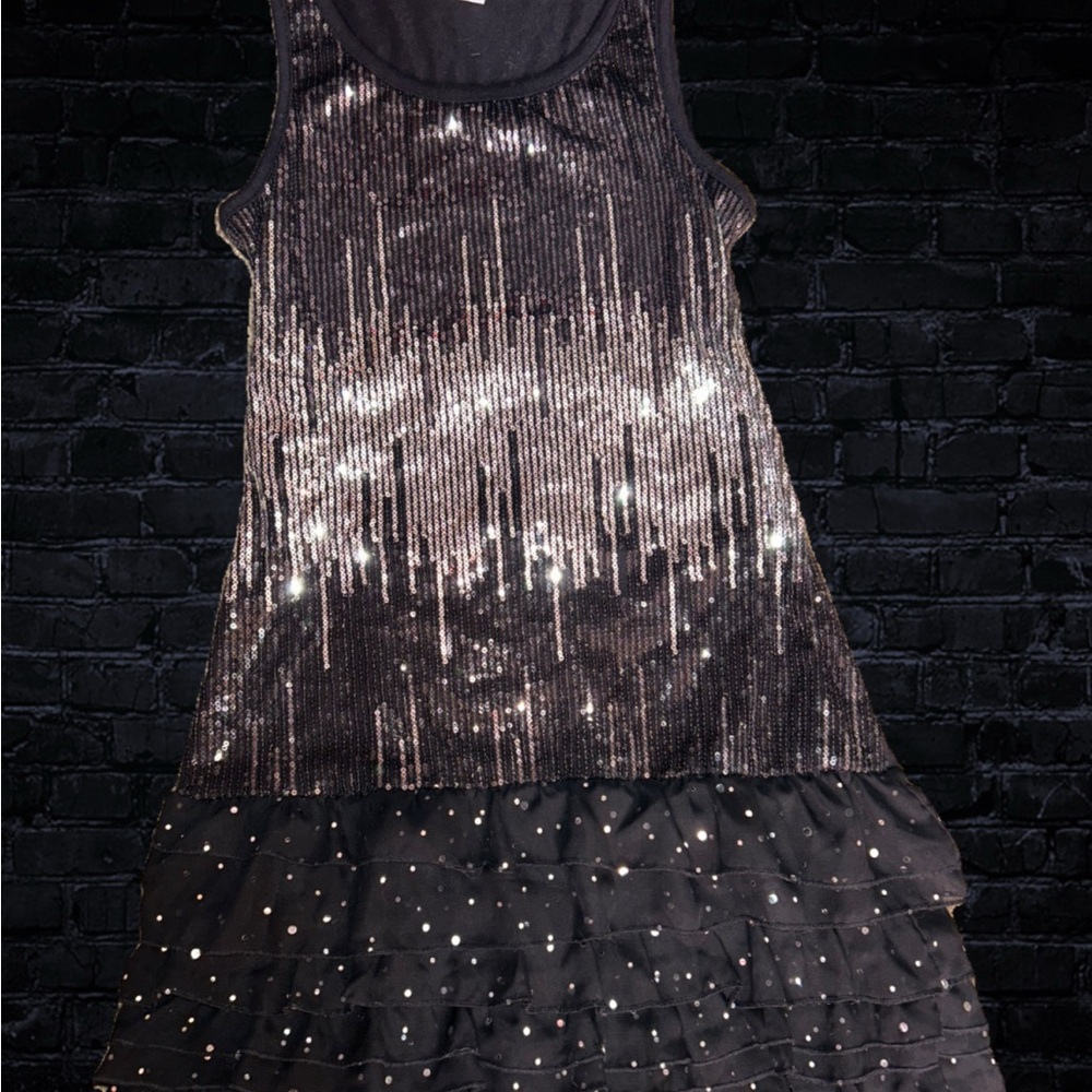 Justice Black Sequin Top